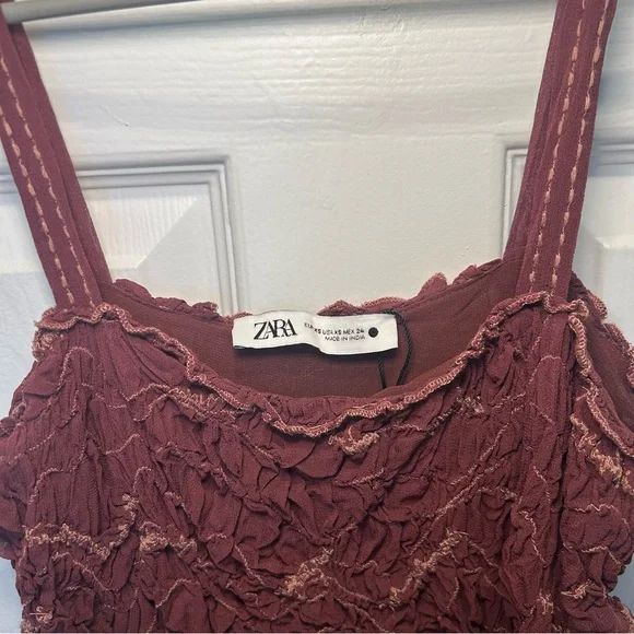 Zara Deep Burgundy Midi Dress - Picture 6 of 10